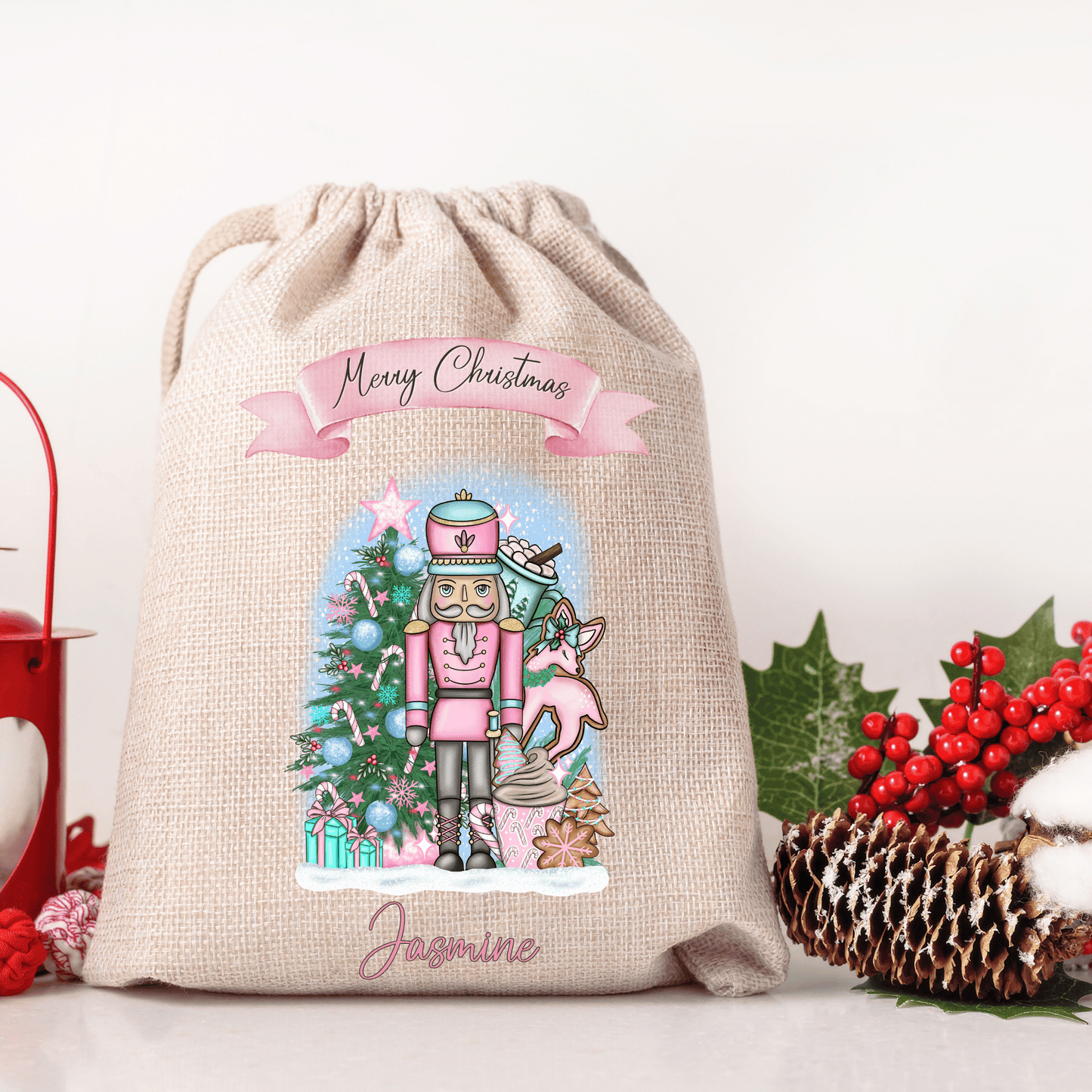 Personalised Christmas Santa Sack, Nutcracker