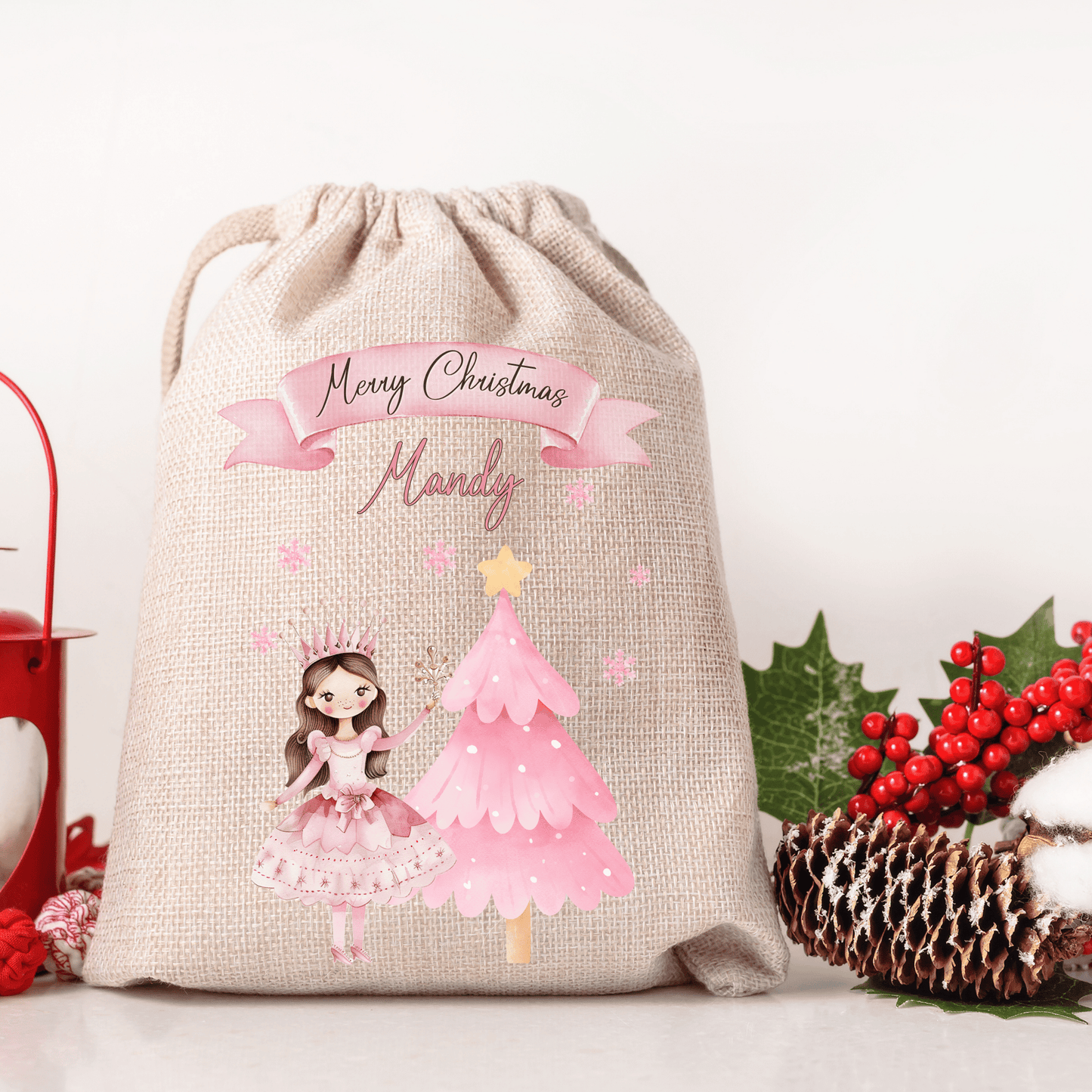 Personalised Christmas Santa Sack, Sugarplum Fairy