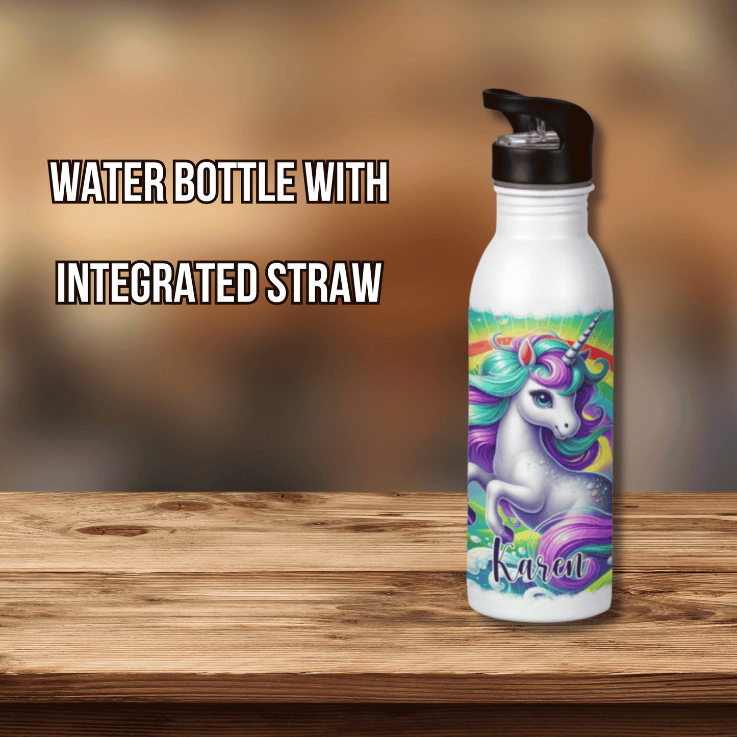 Personalised Water Bottle Unicorn