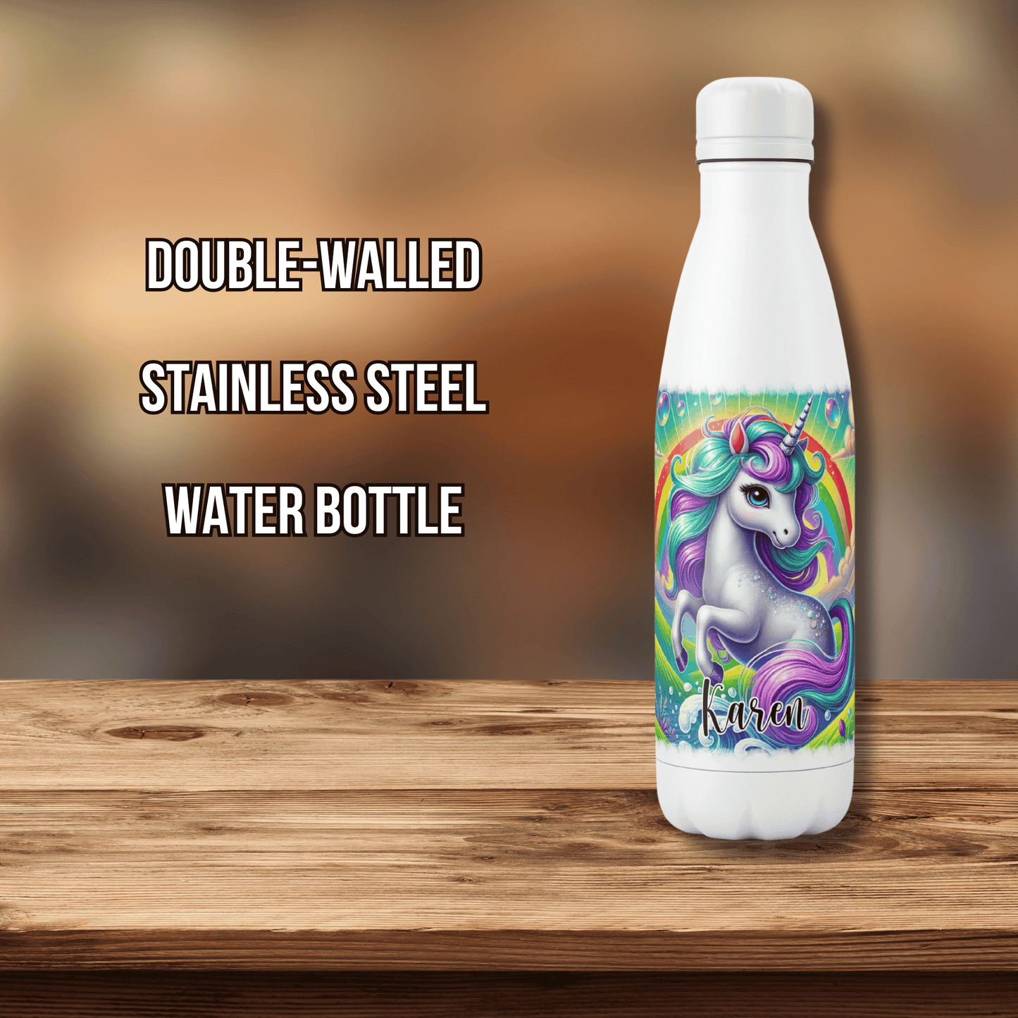 Personalised Water Bottle Unicorn