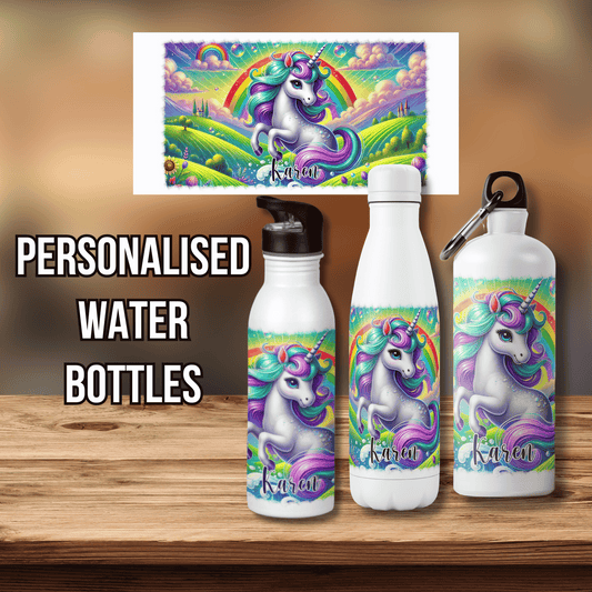 Personalised Water Bottle Unicorn