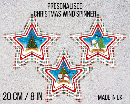 Personalised Christmas Wind Spinner, Baby First Christmas