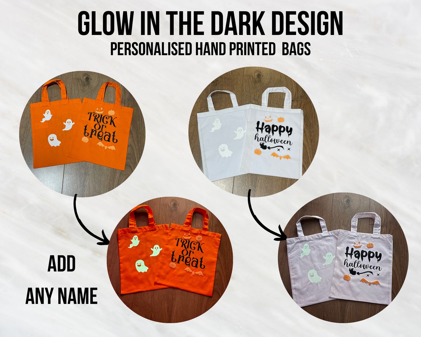 Personalised Halloween Tote Trick or Treat Bag