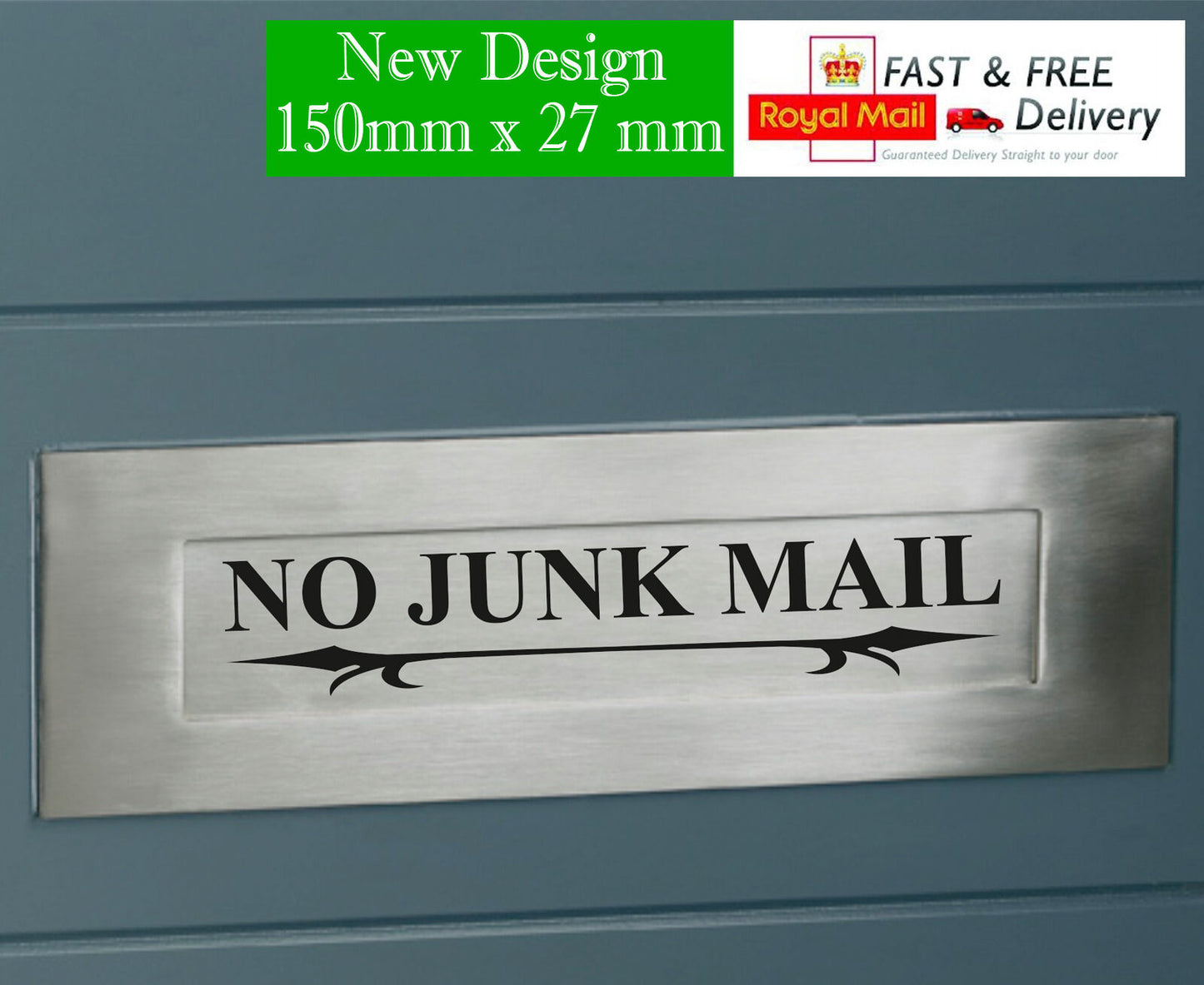 NO JUNK MAIL DOOR LETTER BOX VINYL STICKER DECAL X2