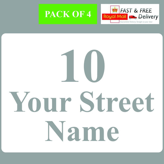 4 X Bin Custom Vinyl Stickers House Number Street Address