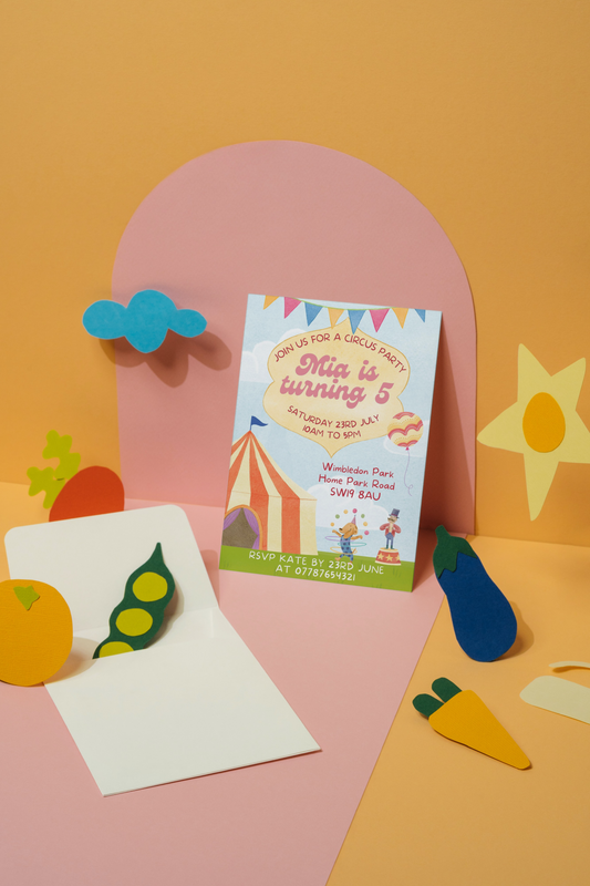 Personalised Circus Birthday Party Invitation, Kids Birthday, Digital Invites, Printable Invitation