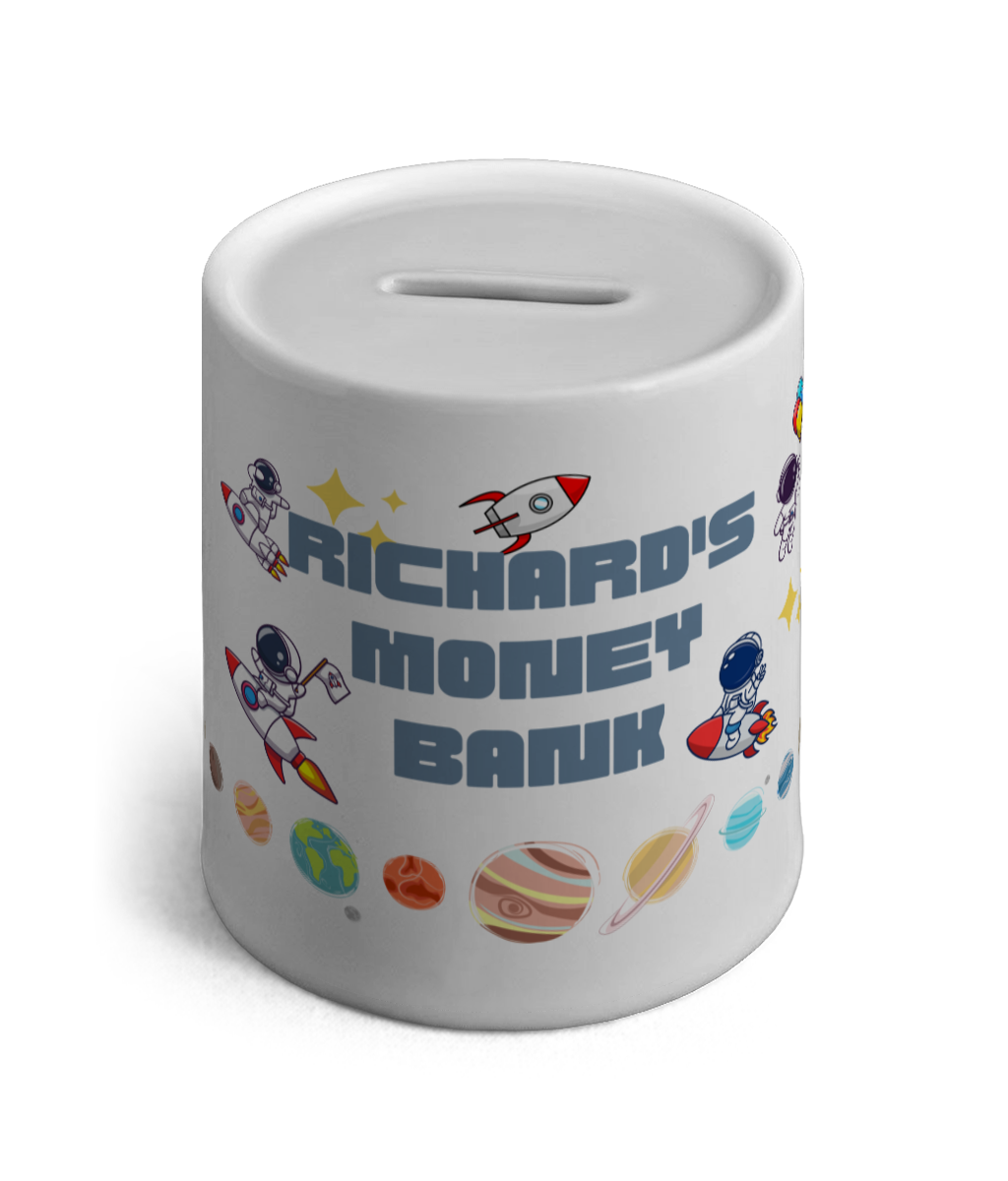 Personalised Ceramic Money Box Planets