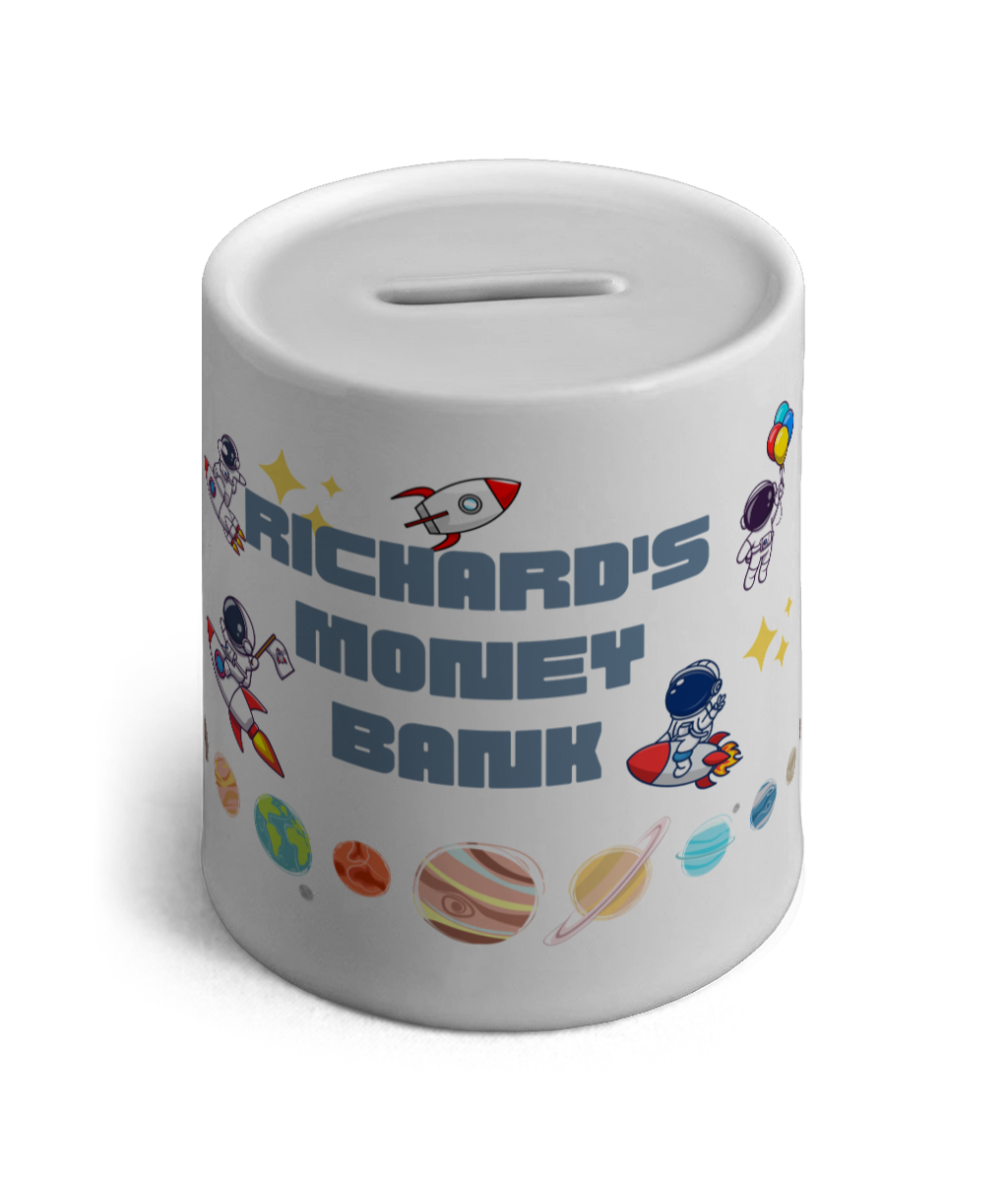 Personalised Ceramic Money Box Planets