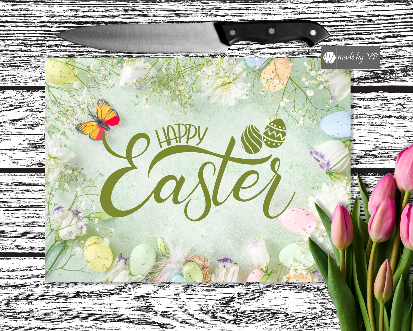 Easter Tempered Glass Chopping Board