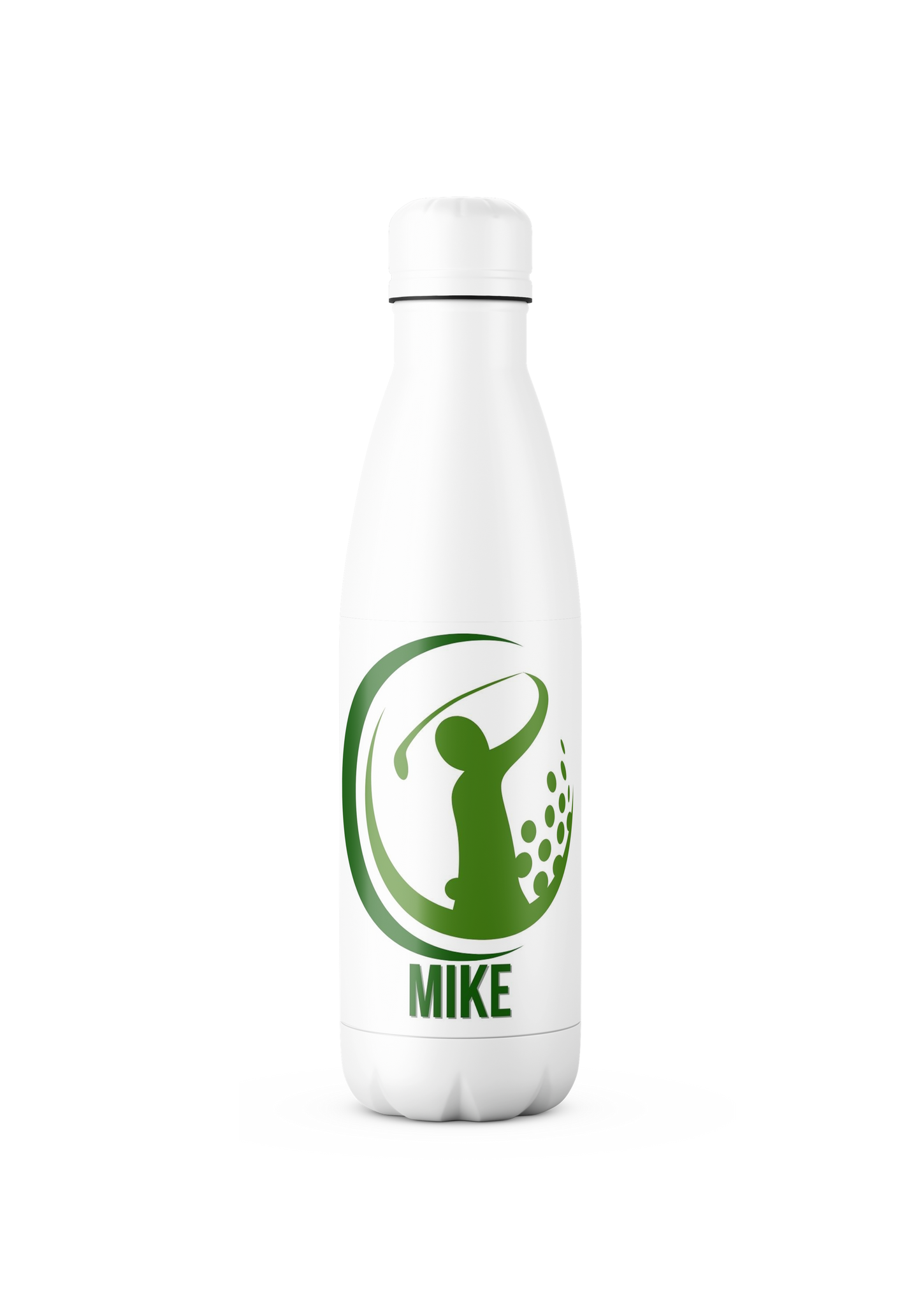 Personalised Water Bottle Golf Green Text