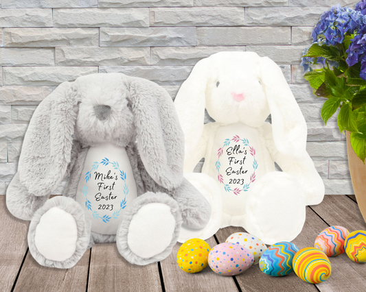 Personalised Easter Bunny Rabbit, Baby's 1st Easter Gift, Soft Toy