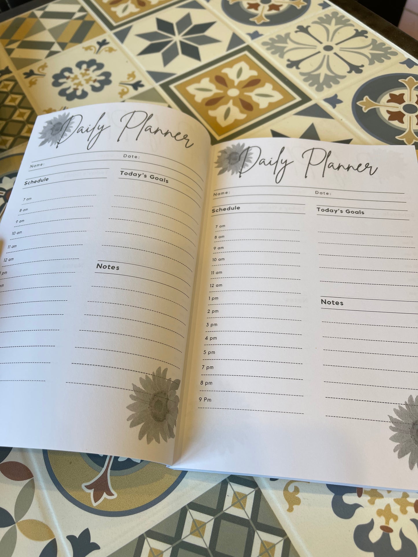 Daily Planner Notebook Sunflowers