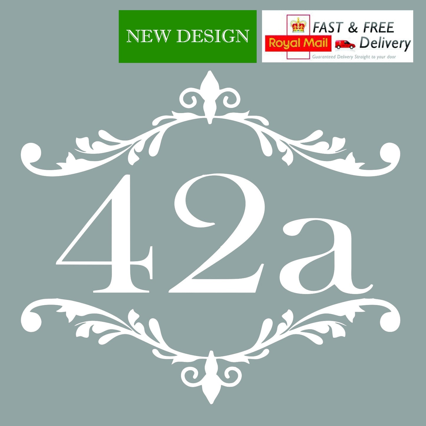 Personalised Door Numbers With Elegant Borders | Vinyl Door Numbers | New Design