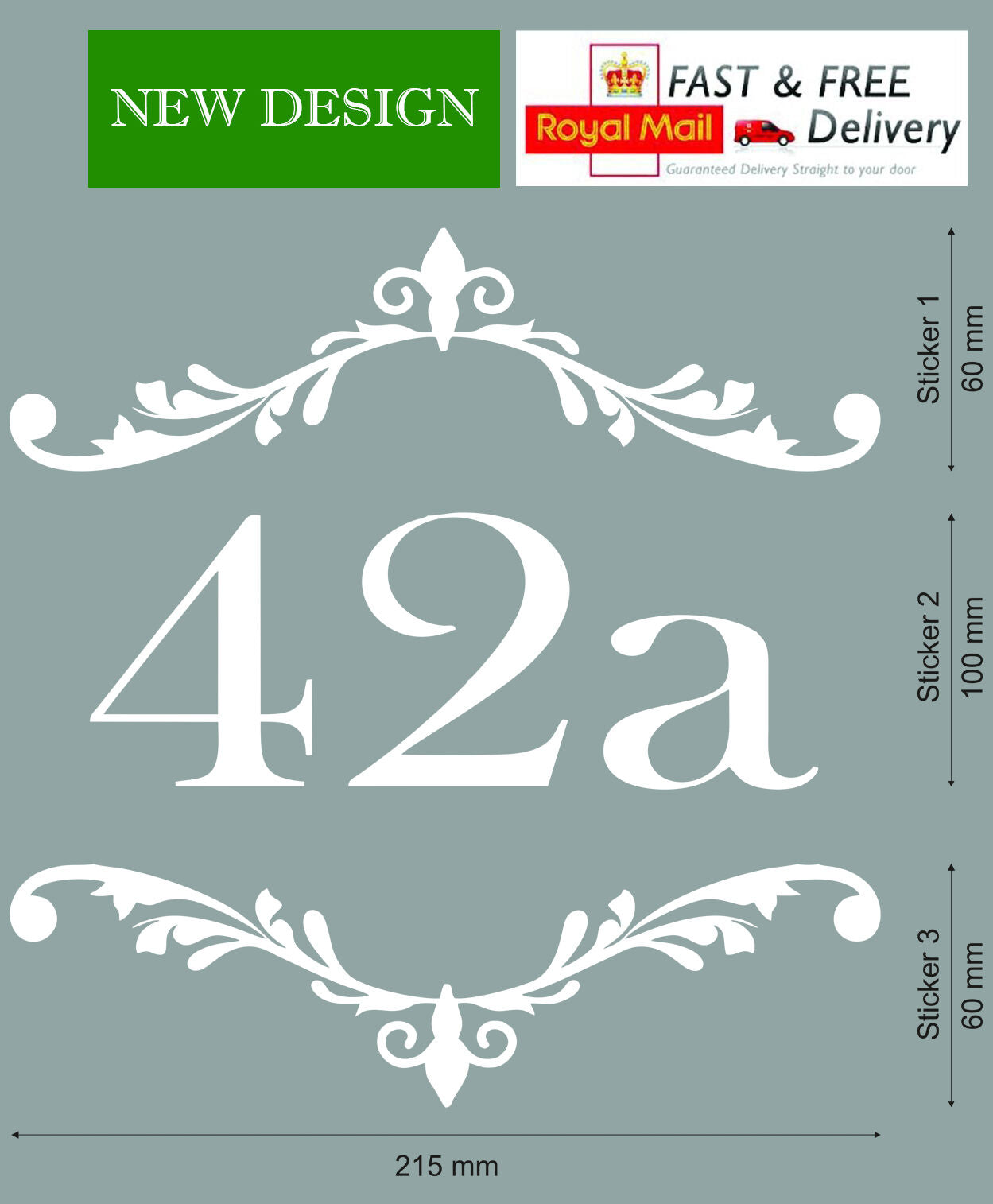 Personalised Door Numbers With Elegant Borders | Vinyl Door Numbers | New Design