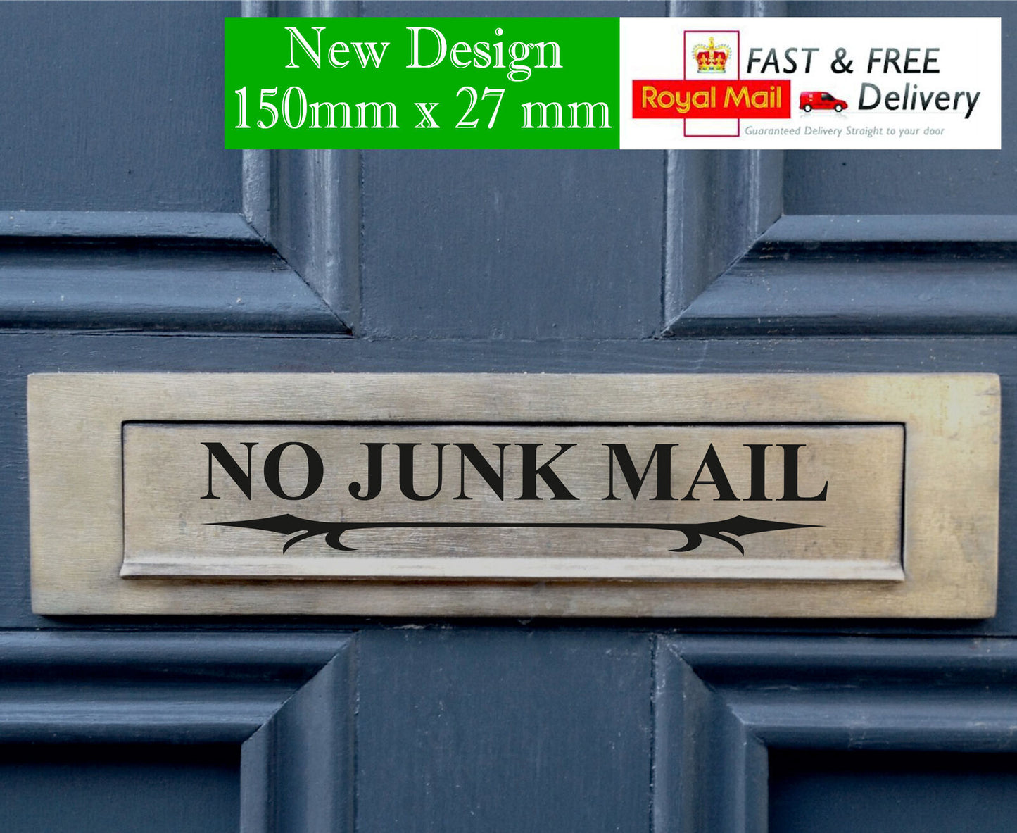 NO JUNK MAIL DOOR LETTER BOX VINYL STICKER DECAL X2