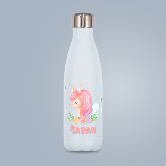 Personalised Watter Bottle Unicorn Text